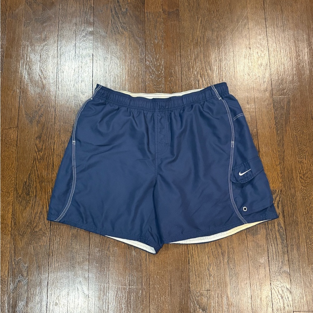 Nike vintage navy blue swim shorts